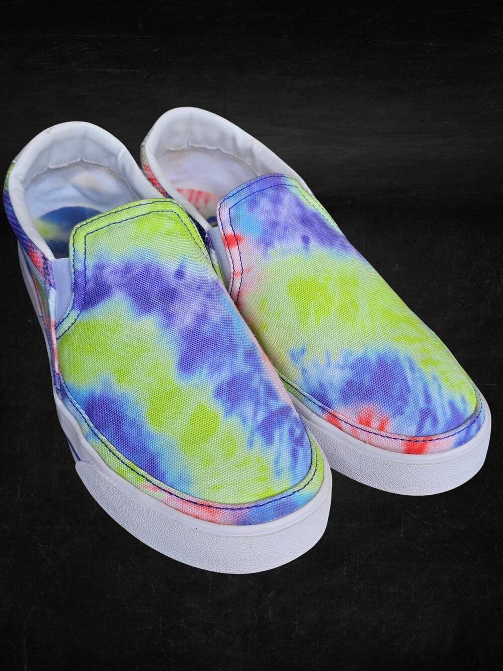 Nike Court Legacy Slip On Tie Dye Shoes Women's 9 Neon Multicolor CZ1752-900